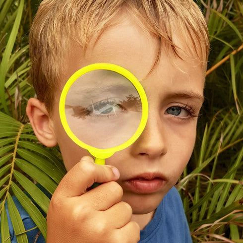 Adventure Kidz Outdoor Exploration Kit, Yellow Backpack with Binoculars, Magnifying Glass, Lensatic Compass, and Fox