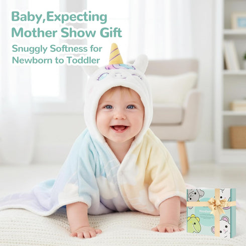 (0-5 HECCEI Toddler Hooded Bath Towel Soft Absorbent Baby Bath Cape for Girls Cute Unicorn Theme Beach & Pool Poncho