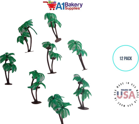 Palm Trees with Coconuts Cake/Cupcake Toppers, 12 pcs by A1 Bakery Supplies
