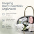 KiddyCare Woven Diaper Caddy Organizer, Large Gray Multi Functional Portable Baby Basket with Handle, Baby Gift
