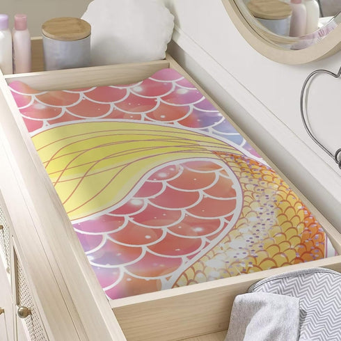 Mermaid Changing Pad Cover for Baby Infant Soft Breathable Baby Nursery Diaper Changing Pad Cover Cradle Mattress Cover