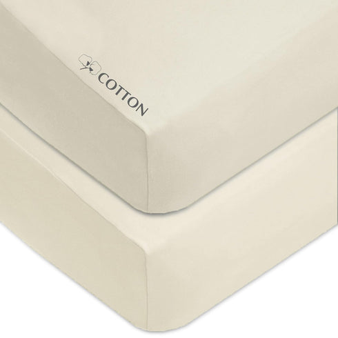American Baby Company 2 Pack 100% Natural Cotton Fitted Crib Sheets 52"