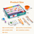 WRYBV Set 3 4 5 Wooden Peg Board Bead Game, Montessori Arithmetic Math Toy with Beads, Chopsticks & Spoons, Children's