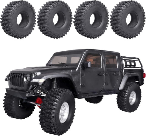 Hobbypark RC 1.9 Crawler Tires 4.7 Inch 120mm Outer Diameter for Axial SCX10 II III Traxxas TRX4 Redcat Gen 8 Gen7 RC4WD RC Rock Climbing Tyres Foam Inserts, 4pcs