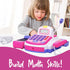 Pretend Play Pink Cash Register Toy - Learn & Play Shopping Kids Toys with Electronic Mic, Scanner, Calculator, Play