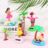 4 Pack Hawaii Girl Solar Powered Dancing Toys, Flapping Wings Flamingo Car Shaking Head Dancer Doll