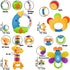 AIVIAI 0-6 0-3 Set Set (11pcs) Baby Toys Months Infant Toys Months Infant Rattles Baby Rattle Teether Toy with Storage