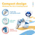 Liname 4 Pack Neutral Pacifier Clip with Teething Toy - Unisex Baby Binky Holder and Soothie Paci Clip (Blue)