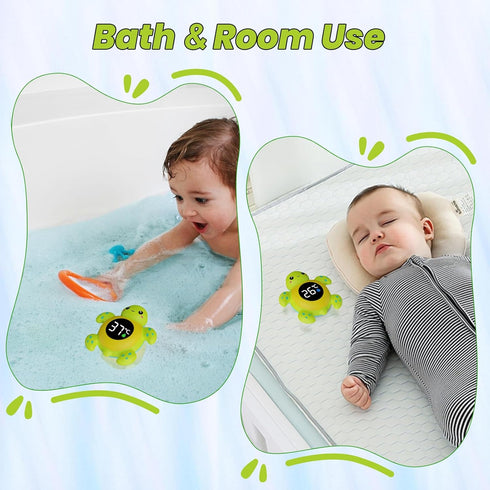 2-in-1 3-Color Baby Bath Thermometer Baby Safety, Digital Room & Bath Water Thermometer with Backlight & Temperature