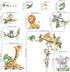 decalmile Safari Animals Tree Branch Wall Stickers Jungle Animals Giraffe Elephant Leopard Tropical Leaves Wall Decals
