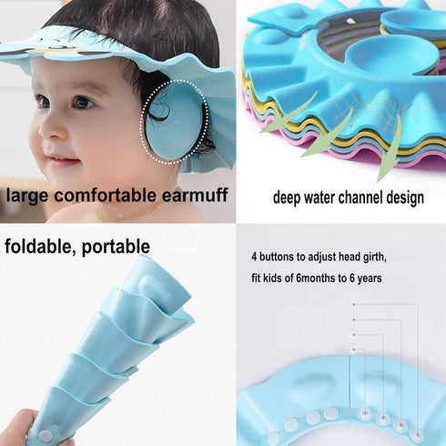 PENINSULA LOVE 0-8 Baby Shower Cap Shampoo Cap Bath Visor Hat Kids Hair Washing Shampoo Shield Adjustable Waterproof