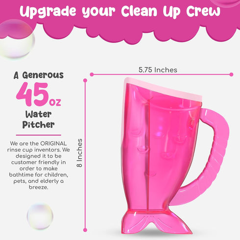 Pink Baby Rinser Cup and Bath Pail - Non-Toxic, BPA-Free, Tear-Free Bathing Accessory for Kids