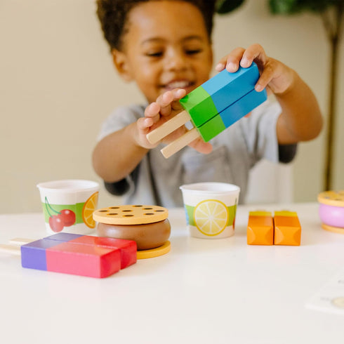 Frozen Set (24 3+ Melissa & Doug Wooden Treats Ice Cream Play pcs) - Play Food and Accessories Food Toys for Toddlers