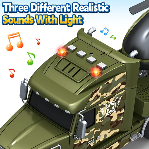 3 4 5 6 3 1 SpringFlower Army Truck Boy Toys, Vehicle Car Toy Brithday Gifts, in Extra Large Transport Truck