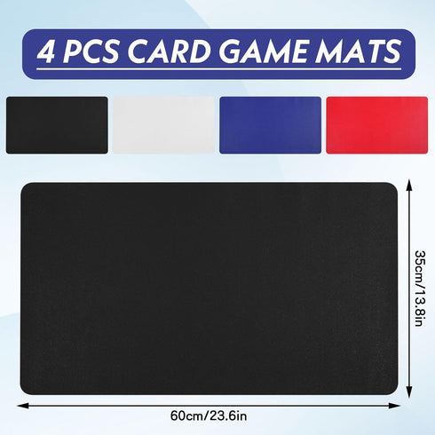 4 Pcs TCG Playmat, 24 x 14 Inch Card Playing Game Mat, Waterproof Non Slip Desk Pad for Laptop and Mouse