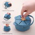 2 Pack 9 oz Silicone Snack Cups for Toddlers, Kids Snack Containers No Spill, Baby Treat Holders with Handle Dust Proof