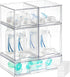 Rolheit Baby Bottle Organizer - 5 Pack Stackable Clear Drawers with Labels, Baby
