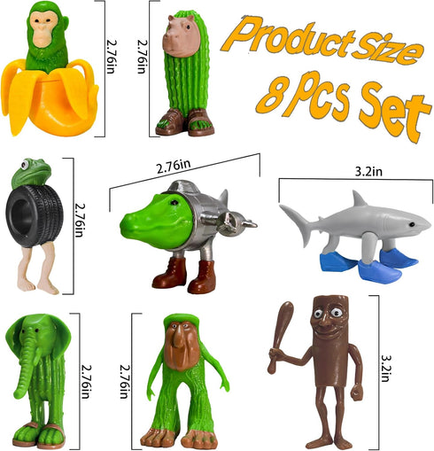 TJLMCORP 8PCS Italian Brainrot Action Figure,Tralalero Tralala Figures Toys Tung Tung Tung Sahur, BRR BRR