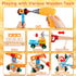 59Pcs Set 2 3 4 5 6 Kids Tool Toy for Boys - Montessori STEM Wooden Play Tool Box Kit with Electric Drill with Types