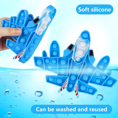 4 Pack Push Pop Bubble Sensory Fidget Toys, Simple Silicone Squeeze Toy Pack for Stress Relief