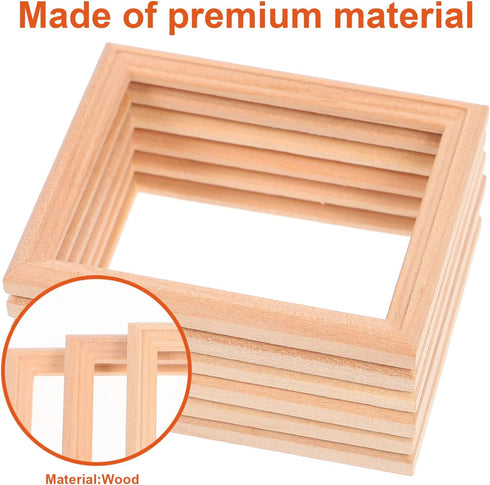 Exceart 6Pcs Wooden Dollhouse Furniture, Miniature Photo Frame DIY Dollhouse Decor