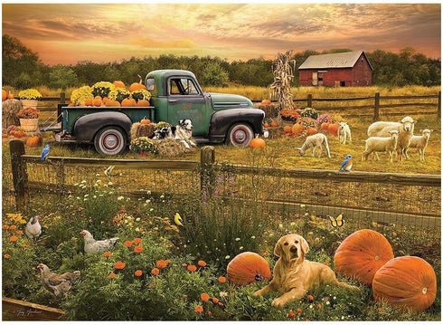 Cobble Hill 1000 Piece Puzzle - Harvest Time - Included Sample Poster