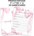 30 -P10 Parents to be Game Cards for Baby Shower Games Activity, Pink Bow Baby Shower Game Cards, Gender Reveal Party