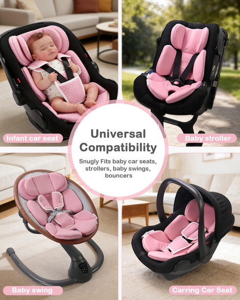 Infant Car Seat Insert Adjustable Head Support for Preemie Newborn Toddler, Reversible Baby Head Body Support Cushion
