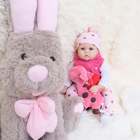 Lifelike Reborn Baby Dolls, 22 Inch Realistic Silicone Doll with Feeding Kit Toys for Toddlers 1-3