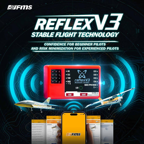 V3 V3 Fms RC Airplane Reflex Mini Gyro Flight Control System for Remote Control Aircraft Plane Reflex Stable Flight