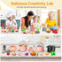 Funpynani 100Pcs Playset, 2 Kitchen Kids Pretend Cooking Play Pots, Pans, Utensils, Cookware, Toy Food Fruits Veggies