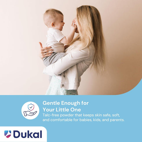 14 oz Pack 2 Dukal DawnMist Cornstarch Baby Powder of | Gentle, Talc-Free Formula for Baby & Adult Use, Soothes
