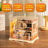 Kitchen Miniature House Kit, Mini Model Kits with Home Decor Furniture and LED, DIY Dollhouse Kit for Adults Teens