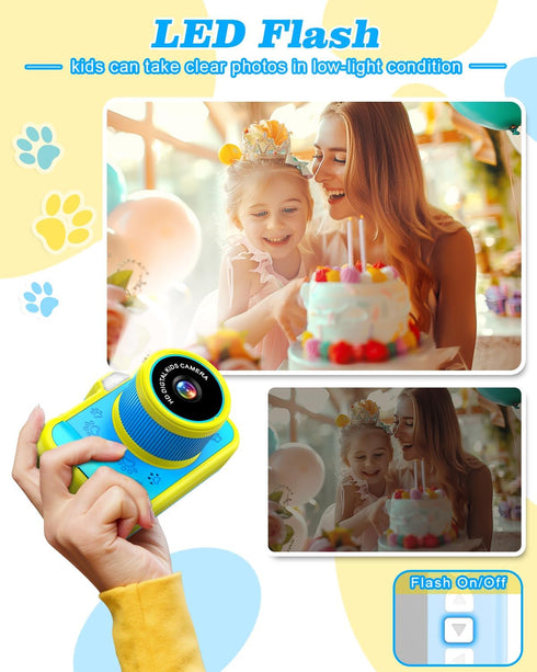 Kids Camera, One Button Operation, Digital Snaps, 3.5 Inch Screen, Age 3+ (Blue)