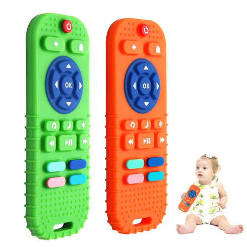 Hooku 2-Pack Silicone Teethers for Babies 0-6 & 6-12 Months, Sensory Chew Toys