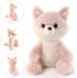 Furvana 10 Fox Stuffed Animal, Adorable Toy Fox Plush for Kids Boys Girls Birthday Nursery Bedtime Gift, Pink