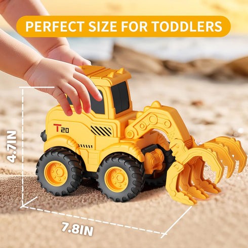 Olbyefly 2 3 4 5 6 Bulldozer Construction Toys for + Year Old Boys Kids Toddlers Girls, Sandbox Excavator Toy Trucks