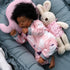 JIZHI Lifelike Reborn Baby Dolls - 17 Inch African American Soft Body Realistic Newborn Baby Doll with Gift Box