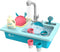 CUTE STONE Color Changing Kitchen Sink Toys, Electric Dishwasher Playing Toy with Running Water, Upgraded Faucet System