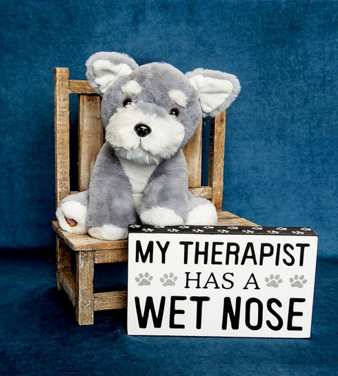 My Baby's Heartbeat Bear Recordable Stuffed Animal, 20 sec Heart Voice Recorder for Ultrasounds, Schnauzer