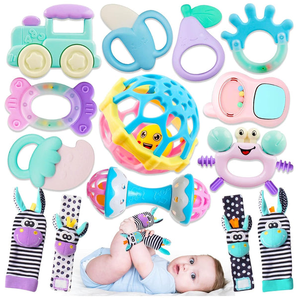 Baby Toys 0-6 Months - Baby Rattles Teething Toys 3-6 Month Infant