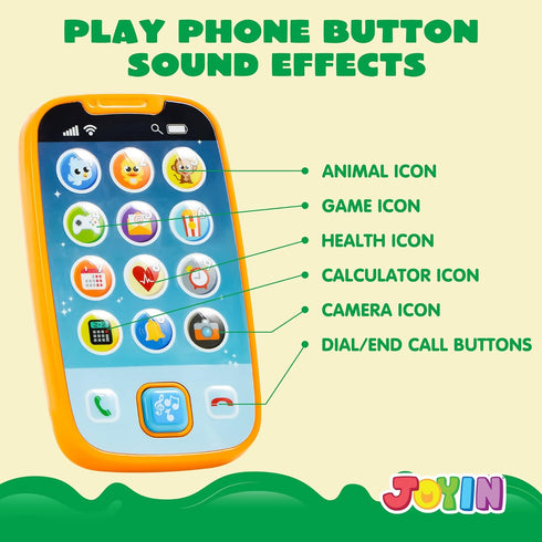 JOYIN Baby Toy Phone, Remote & Smartphone with Music, Fun Learning Musical Toys for Kids, Boys or Girls, Holiday Gifts
