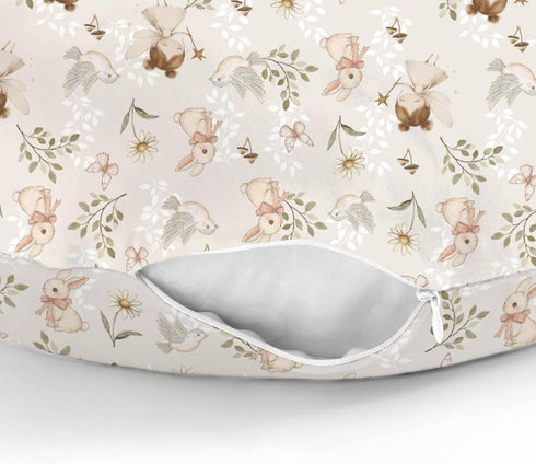 Boho Fairies Baby Nursing Pillow Covers for Boy Girl Cute Girl Bunny Bird Daisy Leaves Nursery Slipcovers