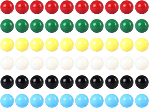 Game Replacement Marbles, 60pcs 9/16 in Solid Color Game Balls for Chinese Checkers and Marble Games