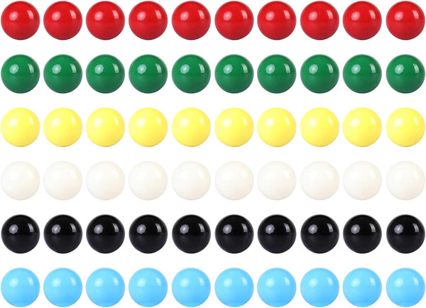 Game Replacement Marbles, 60pcs 9/16 in Solid Color Game Balls for Chinese Checkers and Marble Games