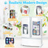 Set 3+, Refrigerator Toy Fridge with Ice Dispenser, Kids Pretend Play Kitchen Accessories with Toy Food Drink Bottles