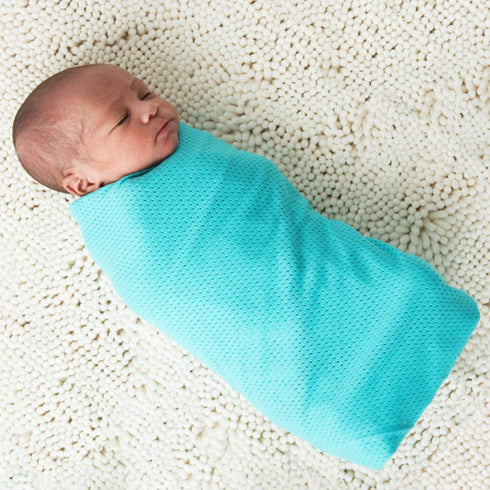 Baby K'tan Newborn Swaddle & Toddler Blanket, Teal/Charcoal by Baby K'tan