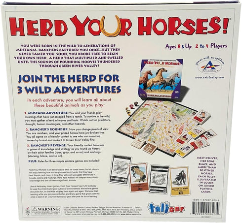 TaliCor 2-4 8+ Herd Your Horses Game - Experience the Thrill of a Wild Horse Round-Up for Players, Ages
