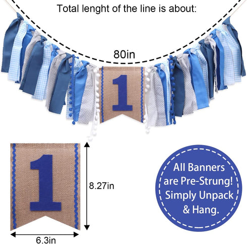 1st High Chair Banner Boy - First Birthday Decorations For Boy Birthday Banner Highchair Party Supplies Photo Booth