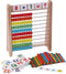 Wooden Abacus for Kids Math, 100 Counting Sticks & Number Cards 1-100, Educational Math Games for Preschool Learning